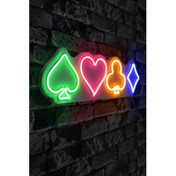 Decoratiune luminoasa LED, Gambler, Benzi flexibile de neon, DC 12 V, Multicolor