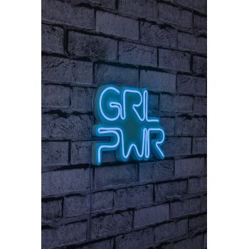 Decoratiune luminoasa LED, Girl Power, Benzi flexibile de neon, DC 12 V, Albastru