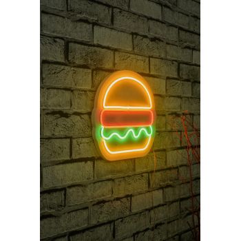 Decoratiune luminoasa LED, Hamburger, Benzi flexibile de neon, DC 12 V, Multicolor