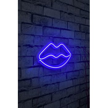 Decoratiune luminoasa LED, Lips, Benzi flexibile de neon, DC 12 V, Albastru