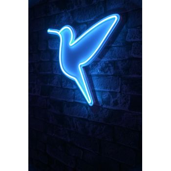 Decoratiune luminoasa LED, Little Bird, Benzi flexibile de neon, DC 12 V, Albastru