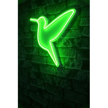 Decoratiune luminoasa LED, Little Bird, Benzi flexibile de neon, DC 12 V, Verde