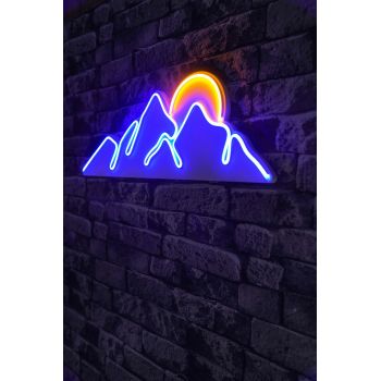 Decoratiune luminoasa LED, Mountain, Benzi flexibile de neon, DC 12 V, Albastru/Galben