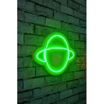 Decoratiune luminoasa LED, Saturn, Benzi flexibile de neon, DC 12 V, Verde
