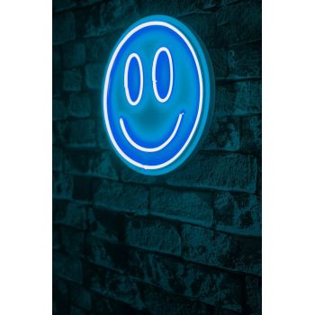 Decoratiune luminoasa LED, Smiley, Benzi flexibile de neon, DC 12 V, Albastru