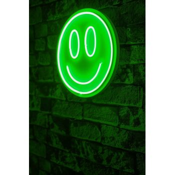 Decoratiune luminoasa LED, Smiley, Benzi flexibile de neon, DC 12 V, Verde