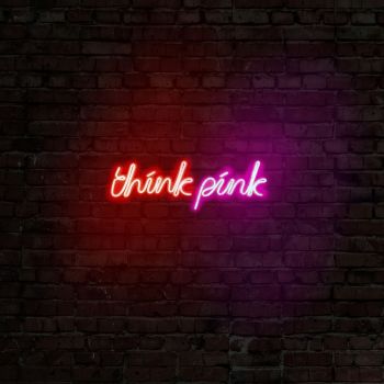 Decoratiune luminoasa LED, Think Pink, Benzi flexibile de neon, DC 12 V, Rosu