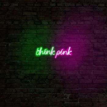 Decoratiune luminoasa LED, Think Pink, Benzi flexibile de neon, DC 12 V, Verde