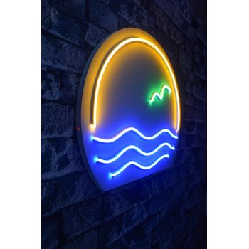 Decoratiune luminoasa LED, Bahamas, Benzi flexibile de neon, DC 12 V, Albastru / Verde / Galben