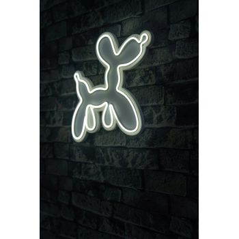 Decoratiune luminoasa LED, Balloon Dog, Benzi flexibile de neon, DC 12 V, Alb