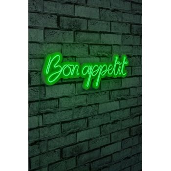 Decoratiune luminoasa LED, Bon Appetit, Benzi flexibile de neon, DC 12 V, Verde