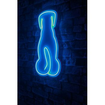 Decoratiune luminoasa LED, Doggy, Benzi flexibile de neon, DC 12 V, Albastru