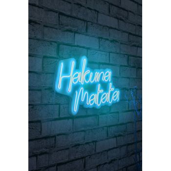 Decoratiune luminoasa LED, Hakuna Matata, Benzi flexibile de neon, DC 12 V, Albastru