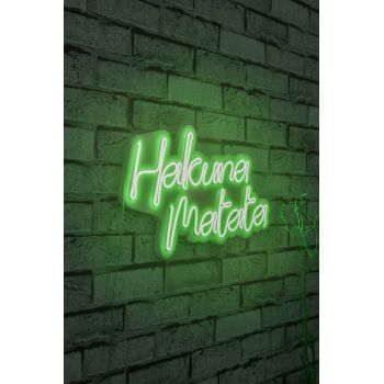 Decoratiune luminoasa LED, Hakuna Matata, Benzi flexibile de neon, DC 12 V, Verde