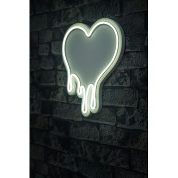 Decoratiune luminoasa LED, Melting Heart, Benzi flexibile de neon, DC 12 V, Alb