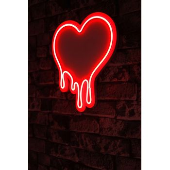 Decoratiune luminoasa LED, Melting Heart, Benzi flexibile de neon, DC 12 V, Rosu
