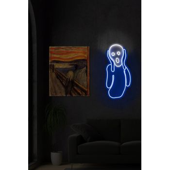 Decoratiune luminoasa LED, Scream, Benzi flexibile de neon, DC 12 V, Albastru/Alb