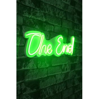 Decoratiune luminoasa LED, The End, Benzi flexibile de neon, DC 12 V, Verde