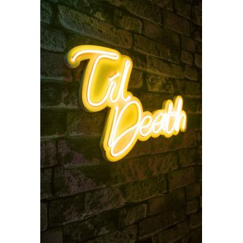 Decoratiune luminoasa LED, Til Death, Benzi flexibile de neon, DC 12 V, Galben