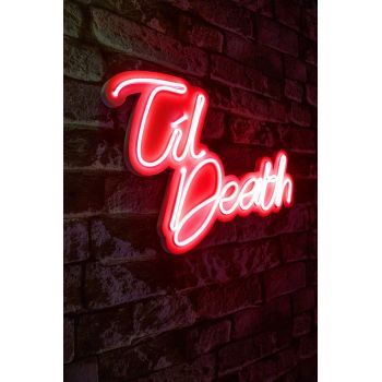 Decoratiune luminoasa LED, Til Death, Benzi flexibile de neon, DC 12 V, Rosu