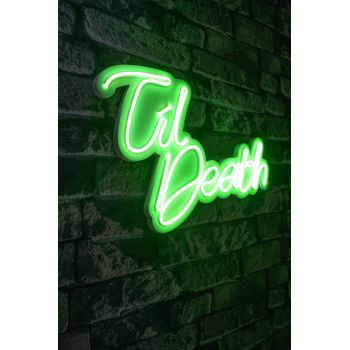 Decoratiune luminoasa LED, Til Death, Benzi flexibile de neon, DC 12 V, Verde
