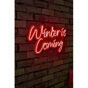 Decoratiune luminoasa LED, Winter is Coming, Benzi flexibile de neon, DC 12 V, Rosu