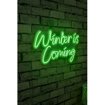Decoratiune luminoasa LED, Winter is Coming, Benzi flexibile de neon, DC 12 V, Verde