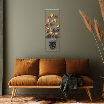 Decoratiune de perete, Alder, Metal, Dimensiune: 32 x 90 cm, Multicolor