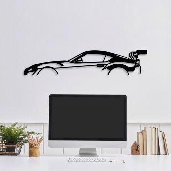 Decoratiune de perete, Dodge Viper Silhouette, Metal, 70 x 14 cm, Negru