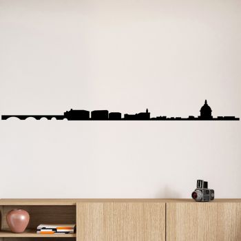 Decoratiune de perete, Toulouse Skyline, Metal, Dimensiune: 120 x 10 cm, Negru