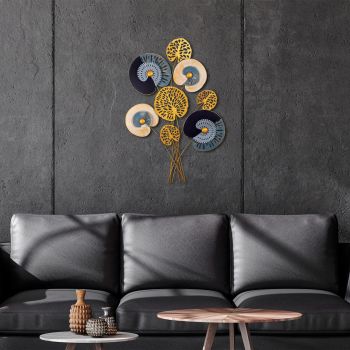Decoratiune de perete, Grape Vine, Metal, Dimensiune: 68 x 100 cm, Multicolor
