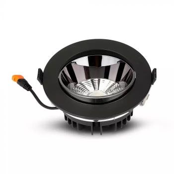 Spot LED orientabil 20W Rotund cip SAMSUNG cu reflector si rama neagra Alb Neutru