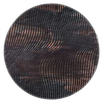 Covor negru lavabil rotund ø 100 cm – Vitaus