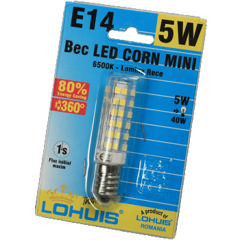Bec Led Corn Mini E14 5W Lohuis Lumina Rece