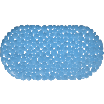 Covoras de baie antiderapant MSV Stone, PVC, bleu, 68x35 cm