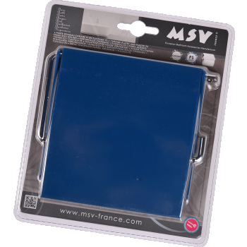 Suport hartie igienica MSV, plastic-metal, albastru, 13 x 15 x 11,5 cm