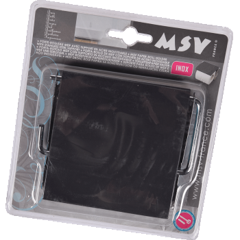 Suport hartie igienica MSV, plastic-metal, negru, 13 x 15 x 11,5 cm