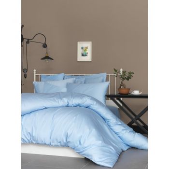 Lenjerie de pat albastru-deschis din bumbac satinat pentru pat de o persoană 140x200 cm – Mijolnir