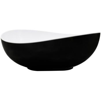 Cada free-standing Besco Siya Black & White 172x200cm ventil click-clack cu top cleaning grafit alb