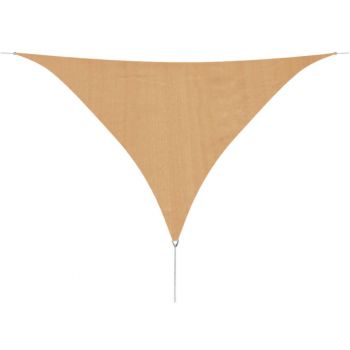Pânză parasolar din HDPE triunghiulară 36 x 36 x 36 m bej