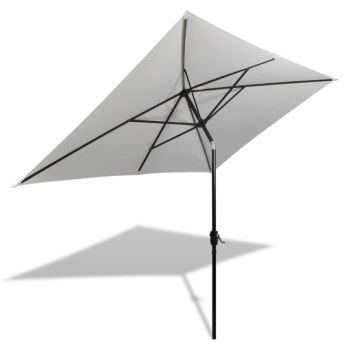Umbrelă de soare dreptunghiulară 200 x 300 Alb nisip