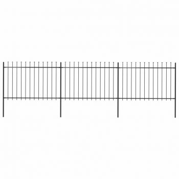 Gard de grădină cu vârf suliță negru 51 x 12 m oțel