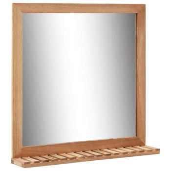 Oglindă de baie 60 x 12 x 62 cm lemn masiv de nuc