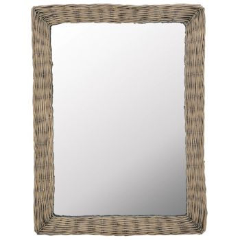 Oglindă maro 60 x 80 cm răchită