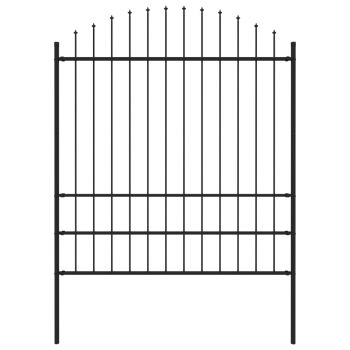 Gard de grădină cu vârf suliță negru (175-2) x 17 m oțel