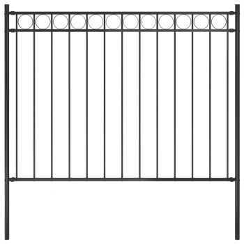 Gard de grădină negru 17 x 12 m oțel