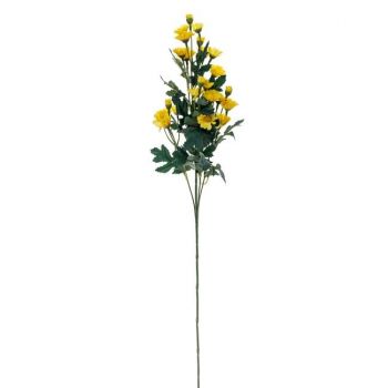 Fir floare margarete decorativ,plastic,galben,70 cm
