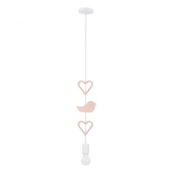 Corp de iluminat pentru copii alb/roz cu abajur din metal Single – Candellux Lighting