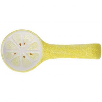 Suport pentru lingura, Tognana, Relief Lemon Garden, 26 x 11 x 3 cm, ceramica, galben