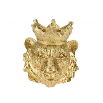 Suport pentru lumanare Tiger, 7.7x7.2x8.2 cm, poliston, auriu